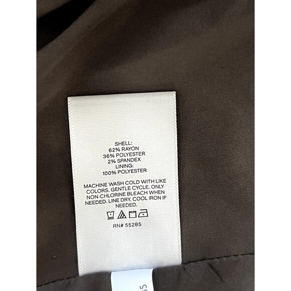 Express Sz M Pinstripe Collared Jacket Neutral Office Tailored Cropped Stretch - Picture 15 of 15